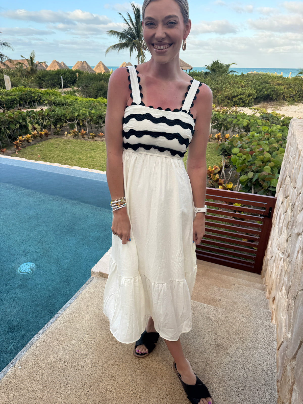 catch the wave midi dress