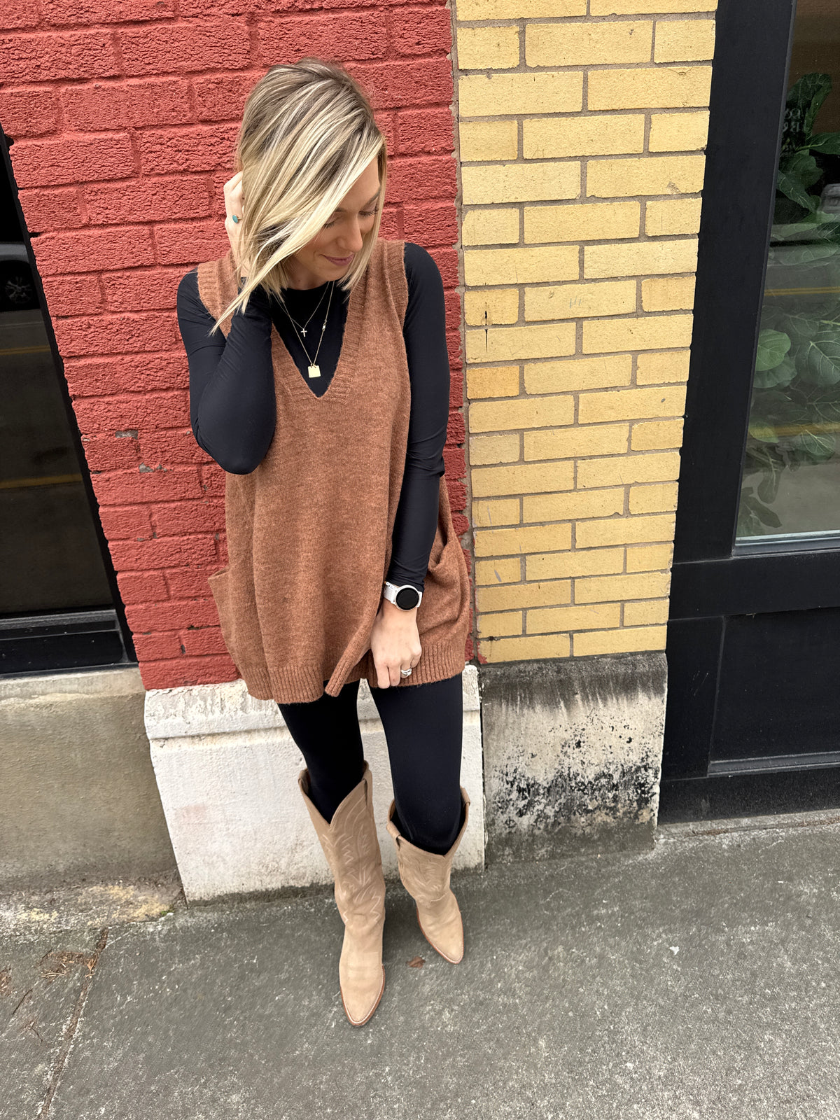 eloise tunic sweater in pecan