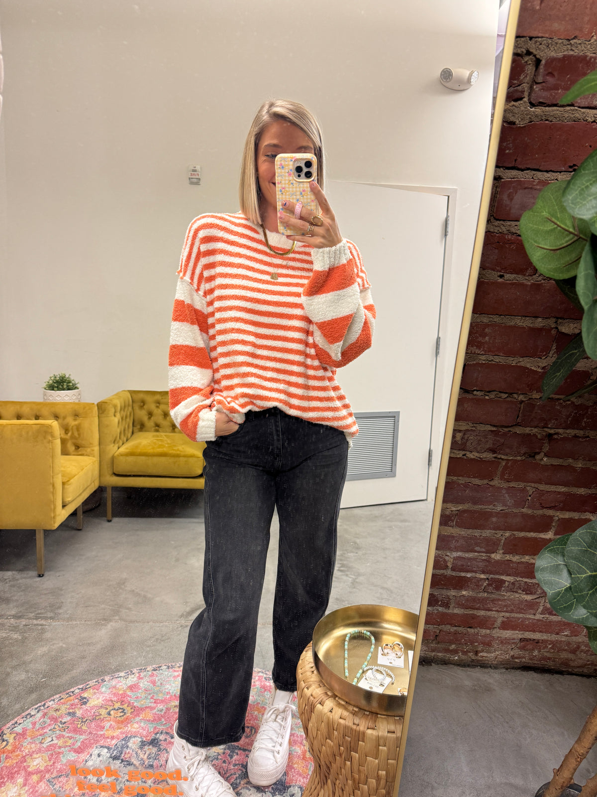 low key striped sweater