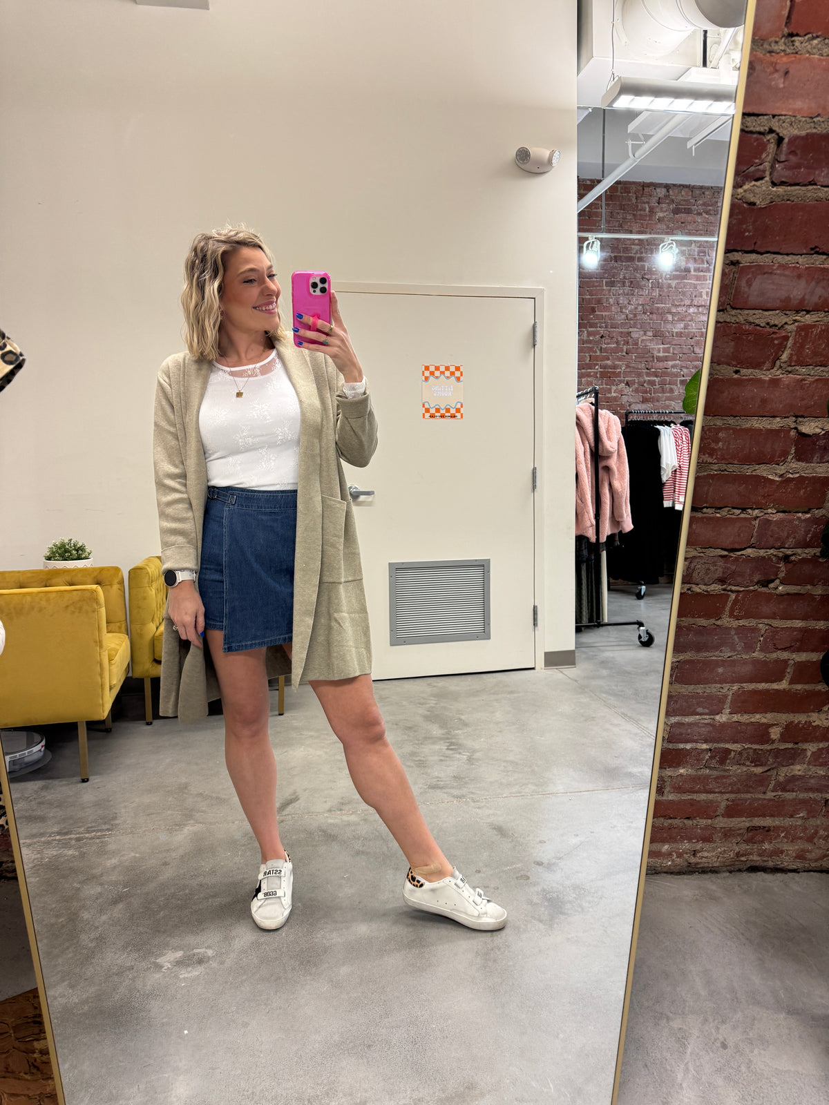 dennis denim skort