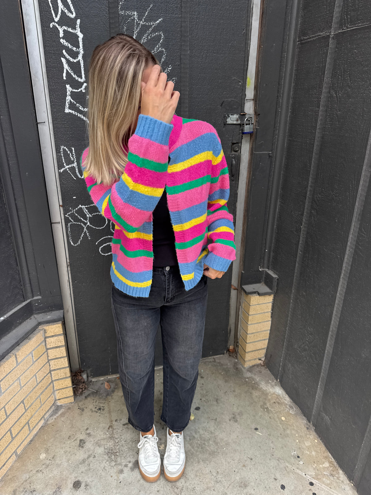 Candy striped cardigan