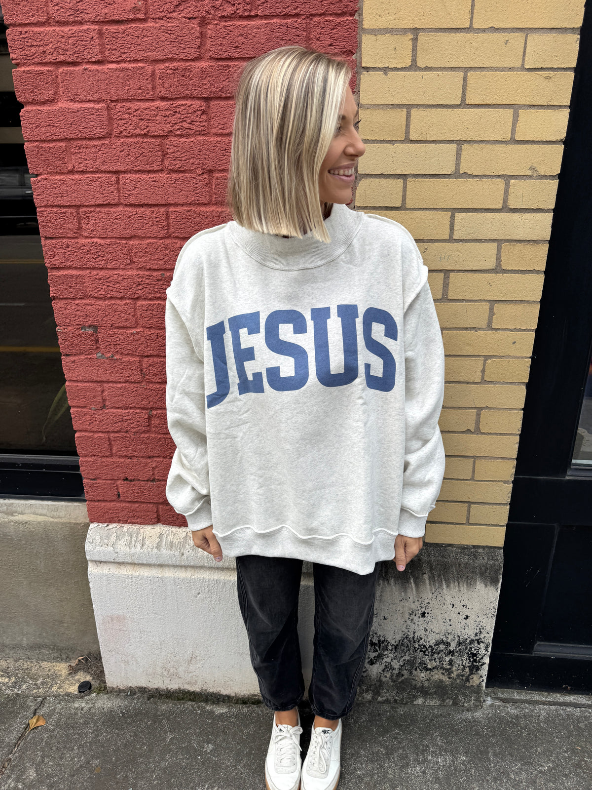 god is good mock neck