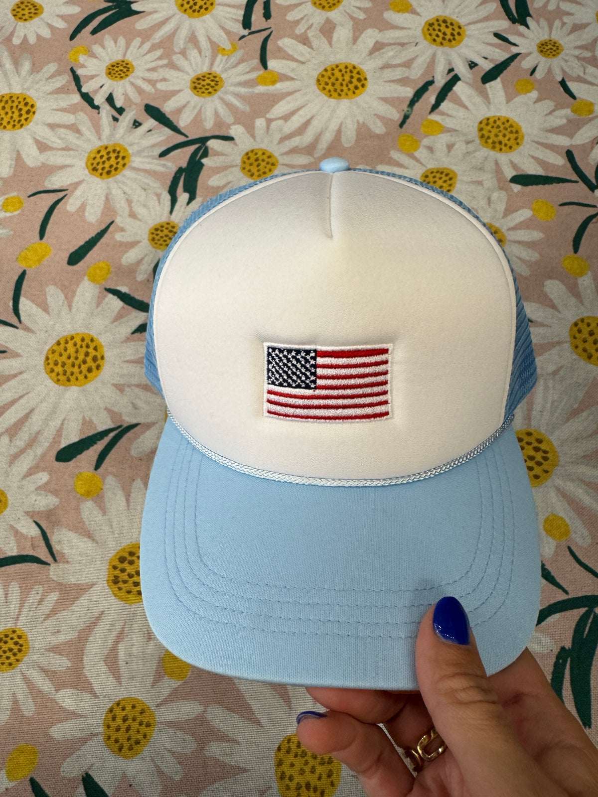american flag trucker hat
