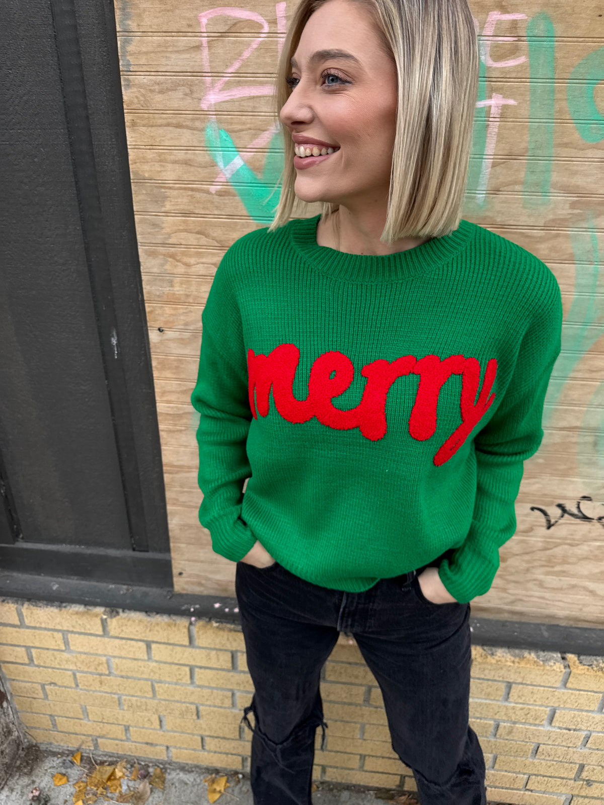 merry sweater in green