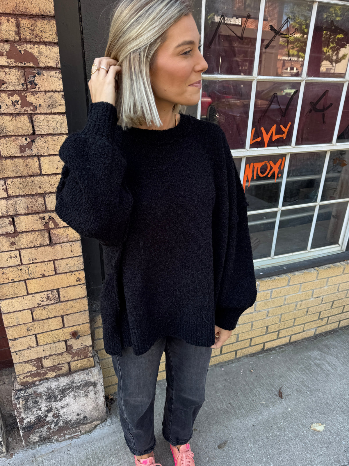 birch sweater in black