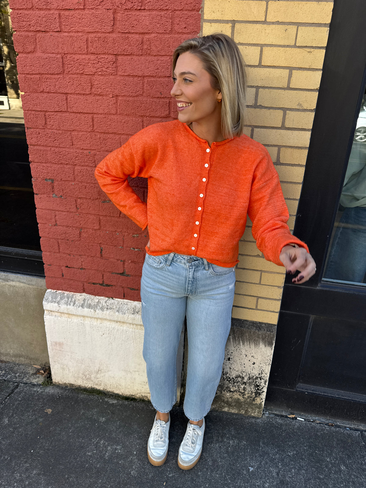 emmie cardigan in orange