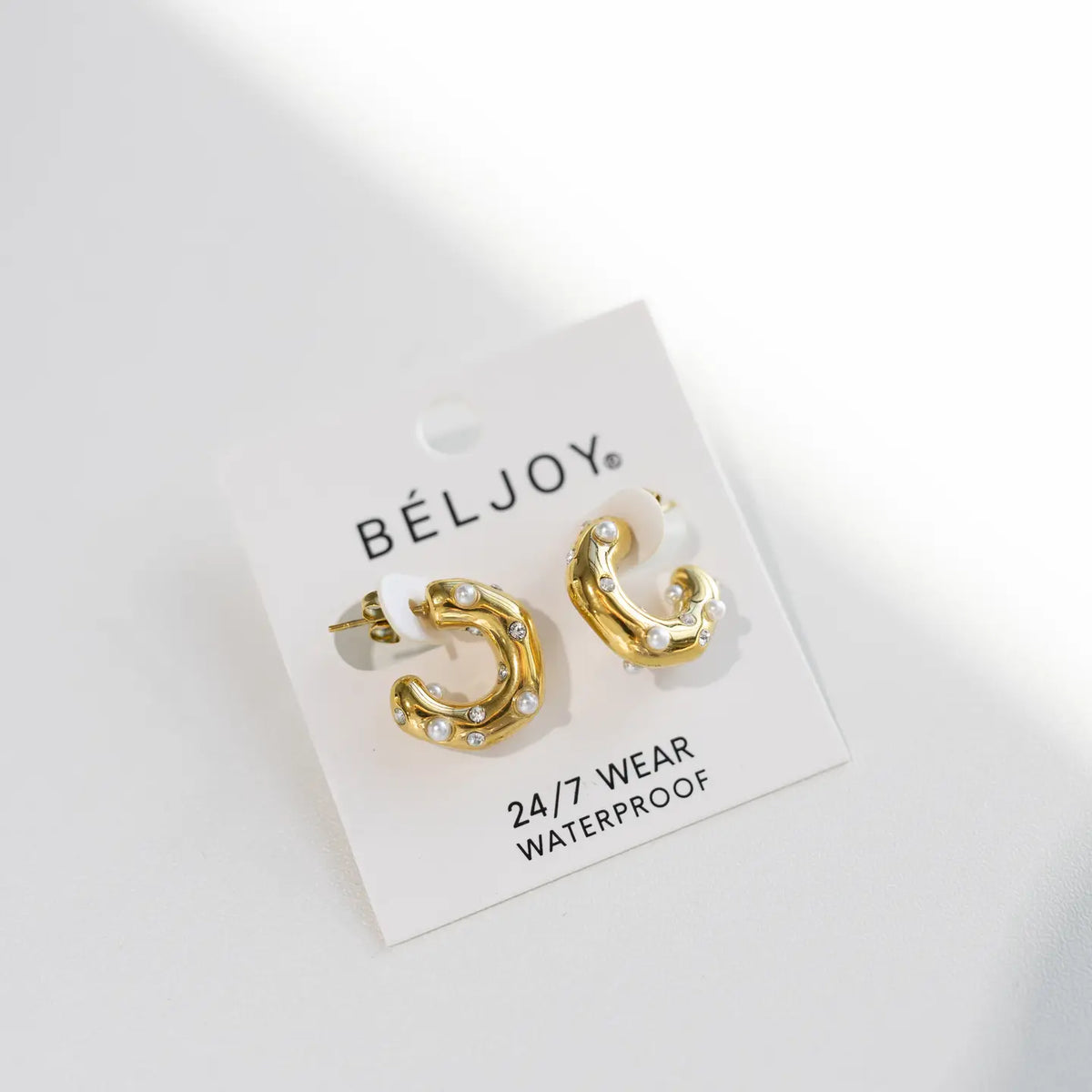 pearl studded hoops