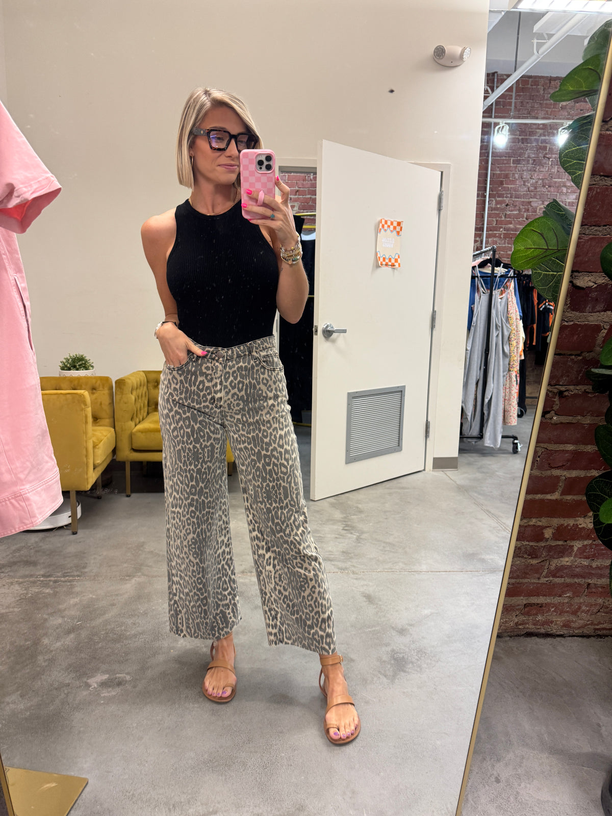 faded leopard jeans