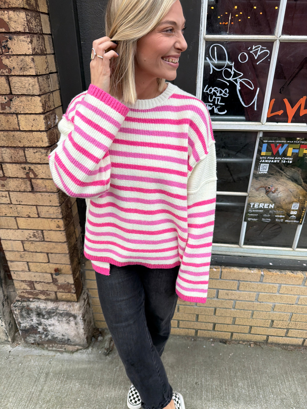pink days sweater