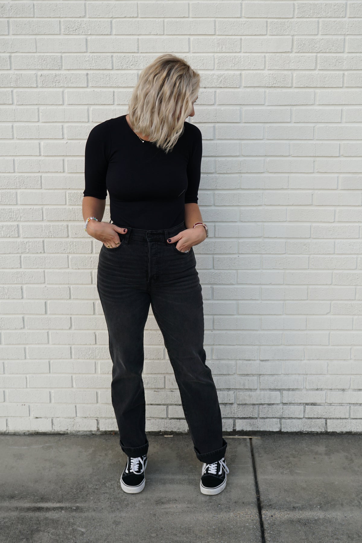 black high rise jean