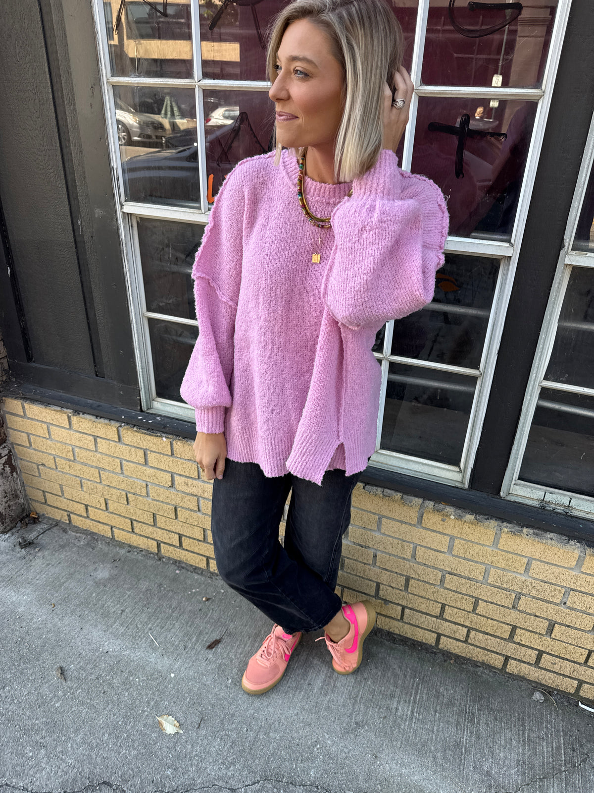 birch sweater in blush