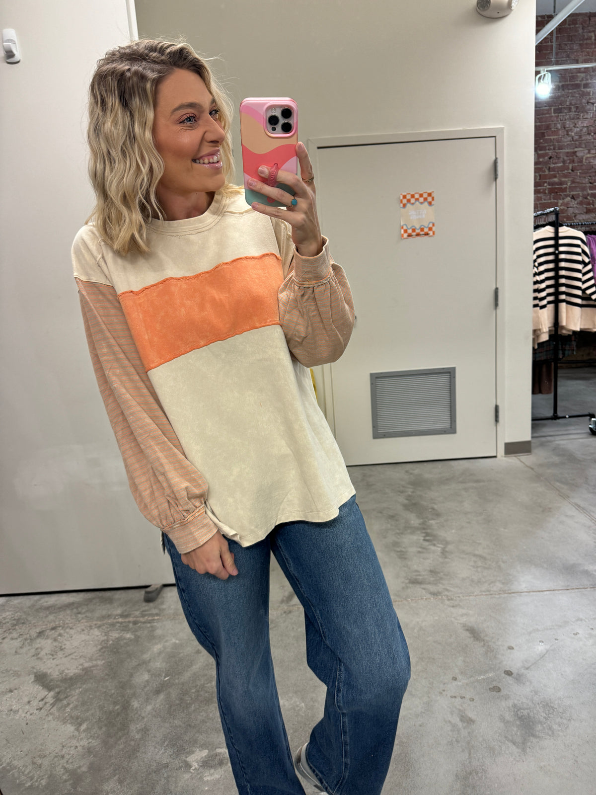 sophia color blocked top