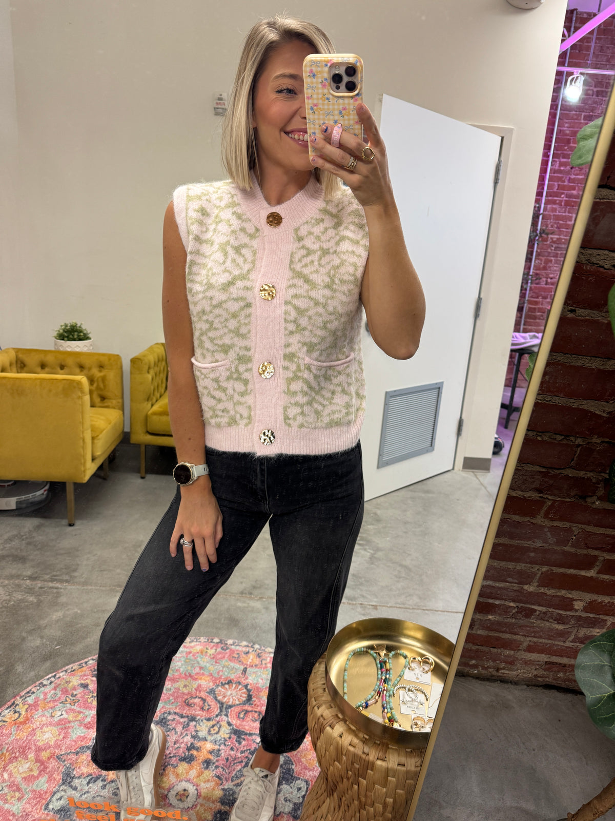 leopard sweater vest