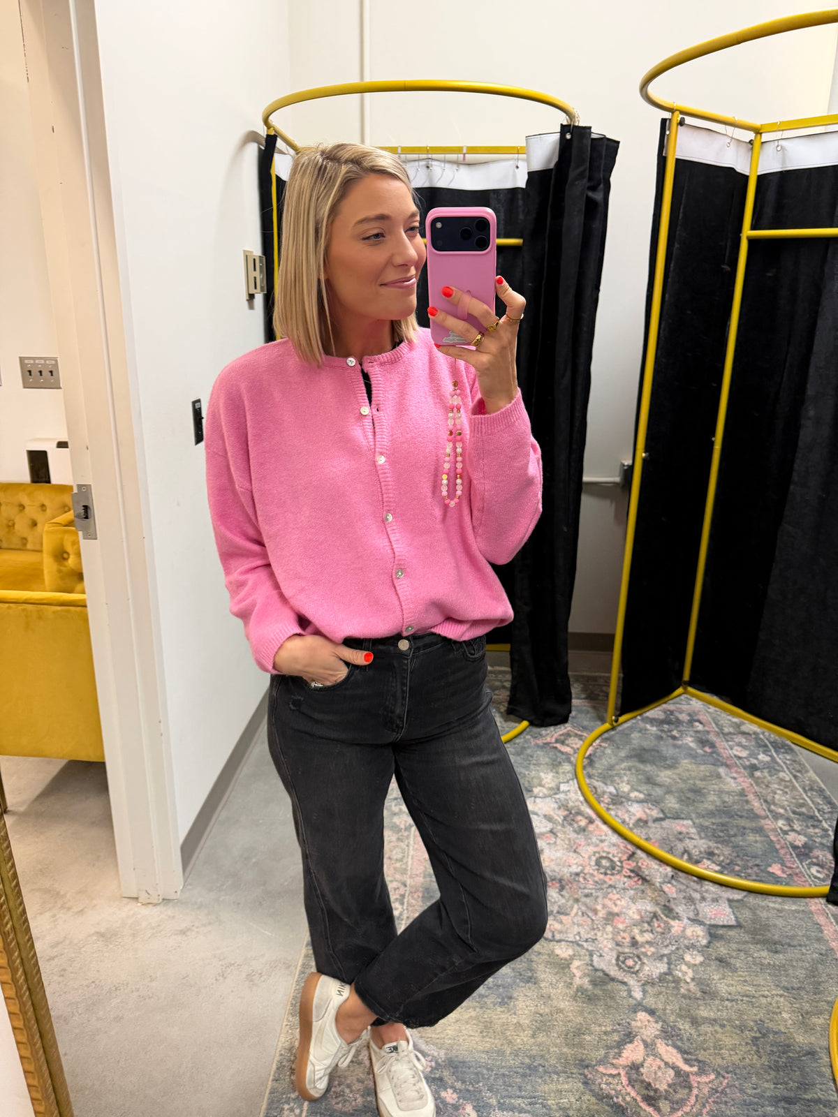 polly cardigan in pink