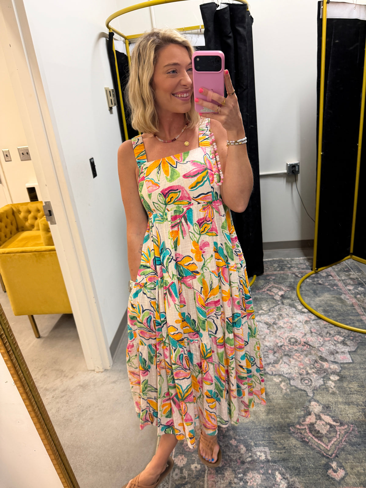 watercolor maxi dress