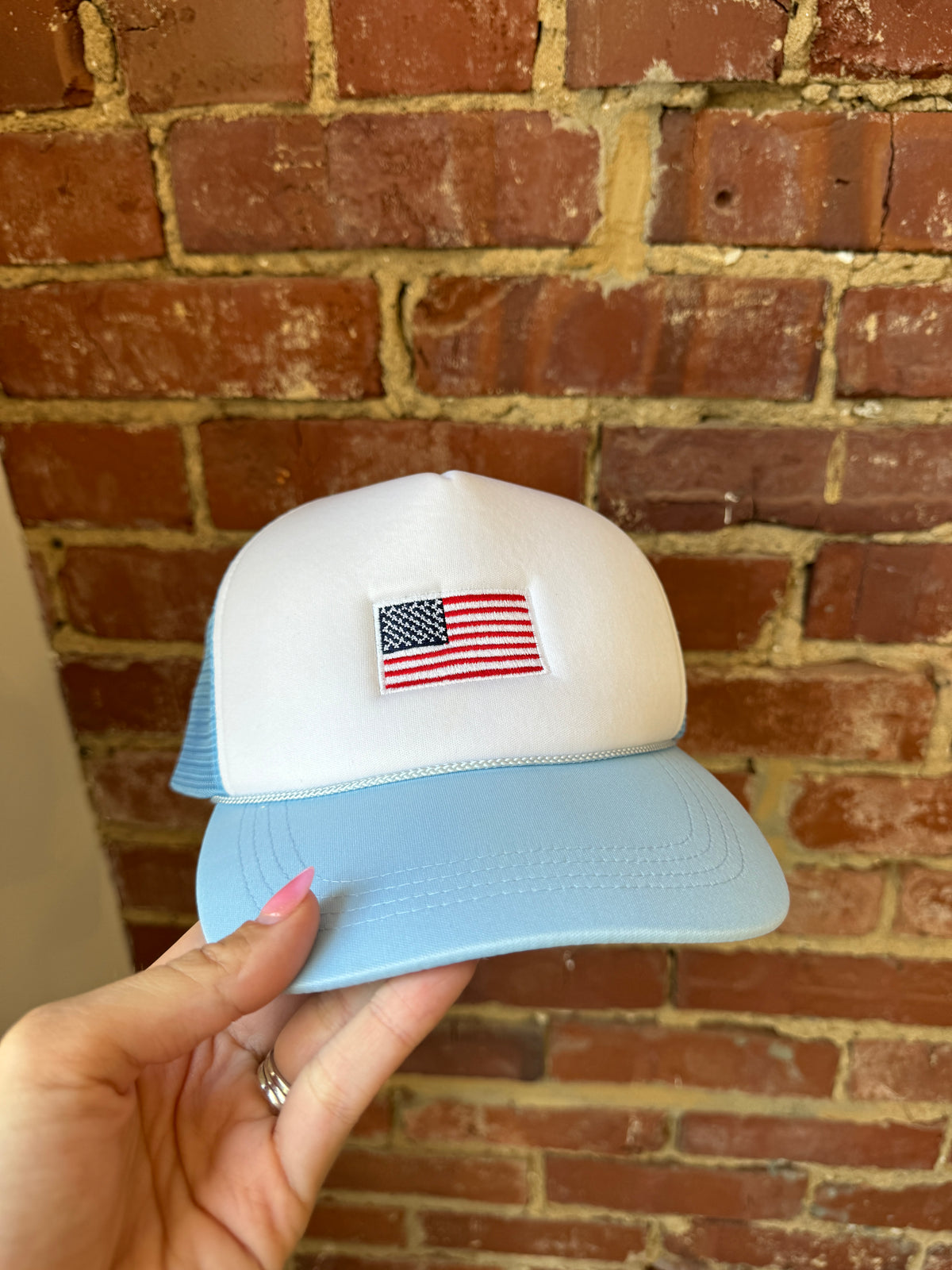 american flag trucker hat