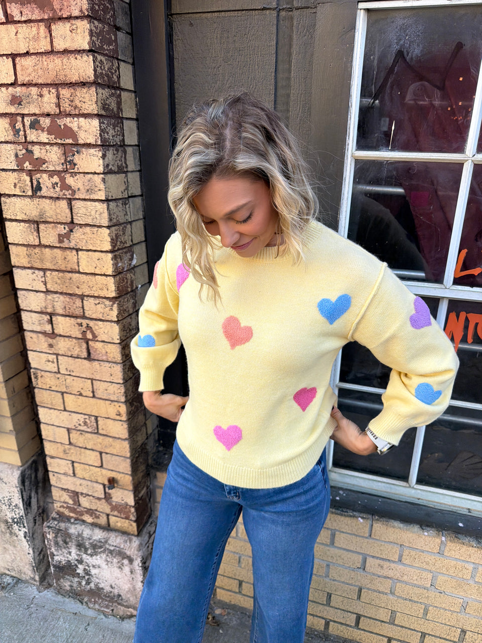 Yellow Heart Sweater from Shop Orange You Glad