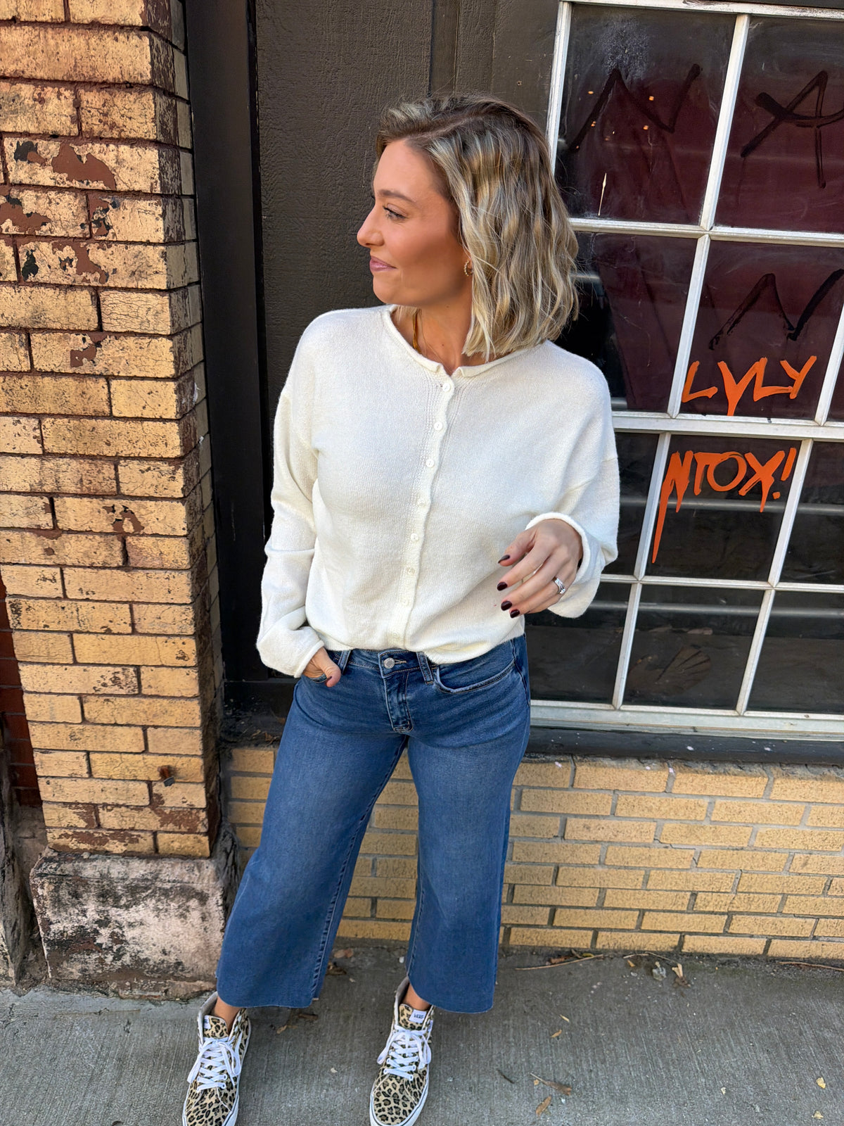 high rise cropped jean