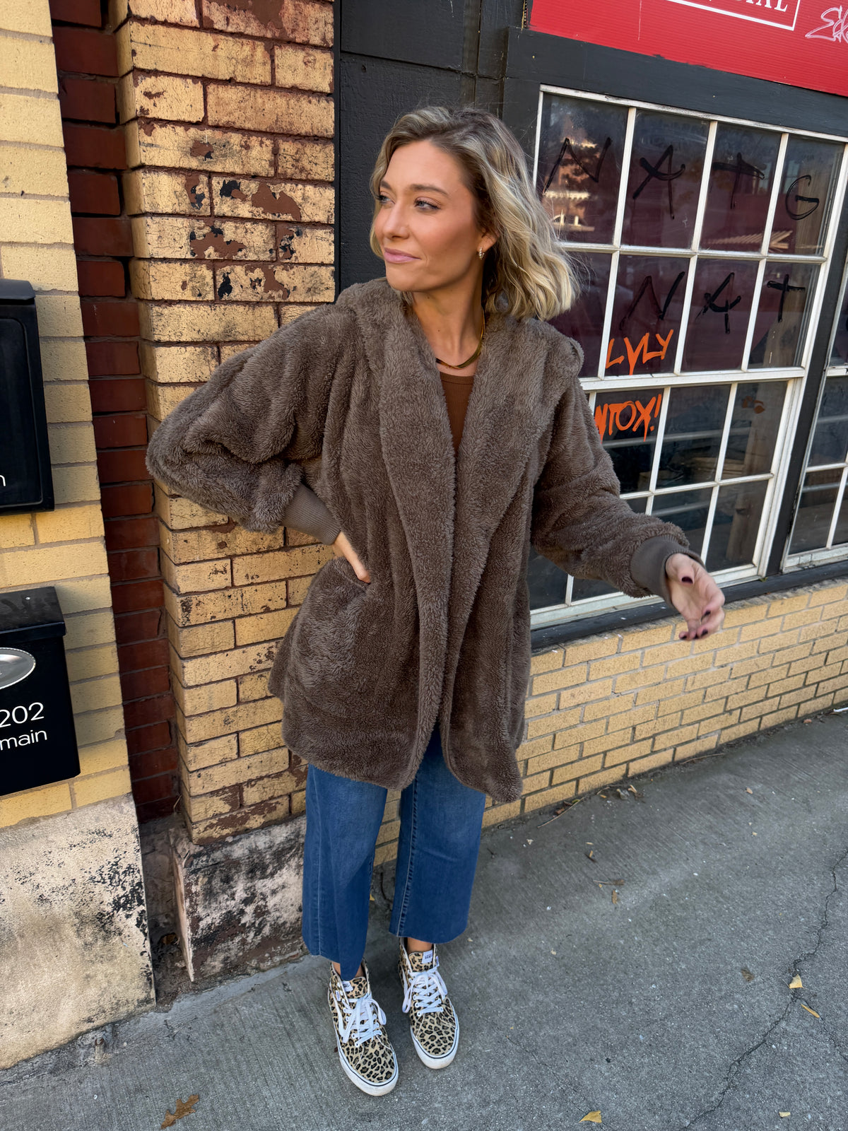 Teddy bear cardigan in ash