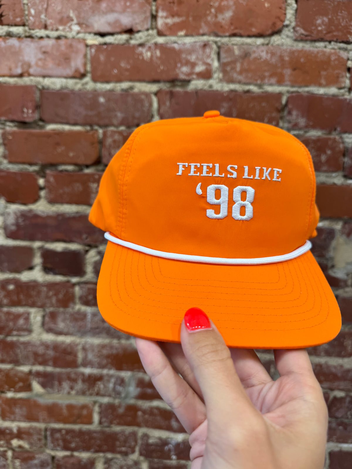 orange feels like 98 hat