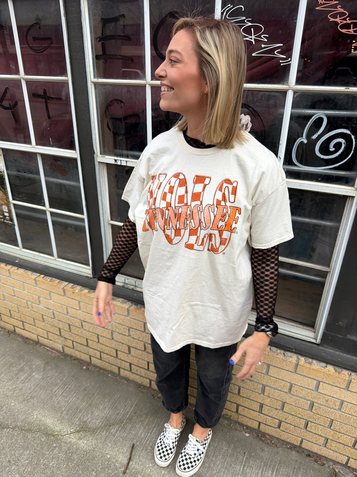 checkered vols t-shirt