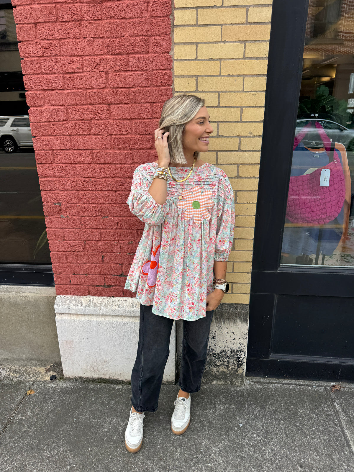 patches & flowers top