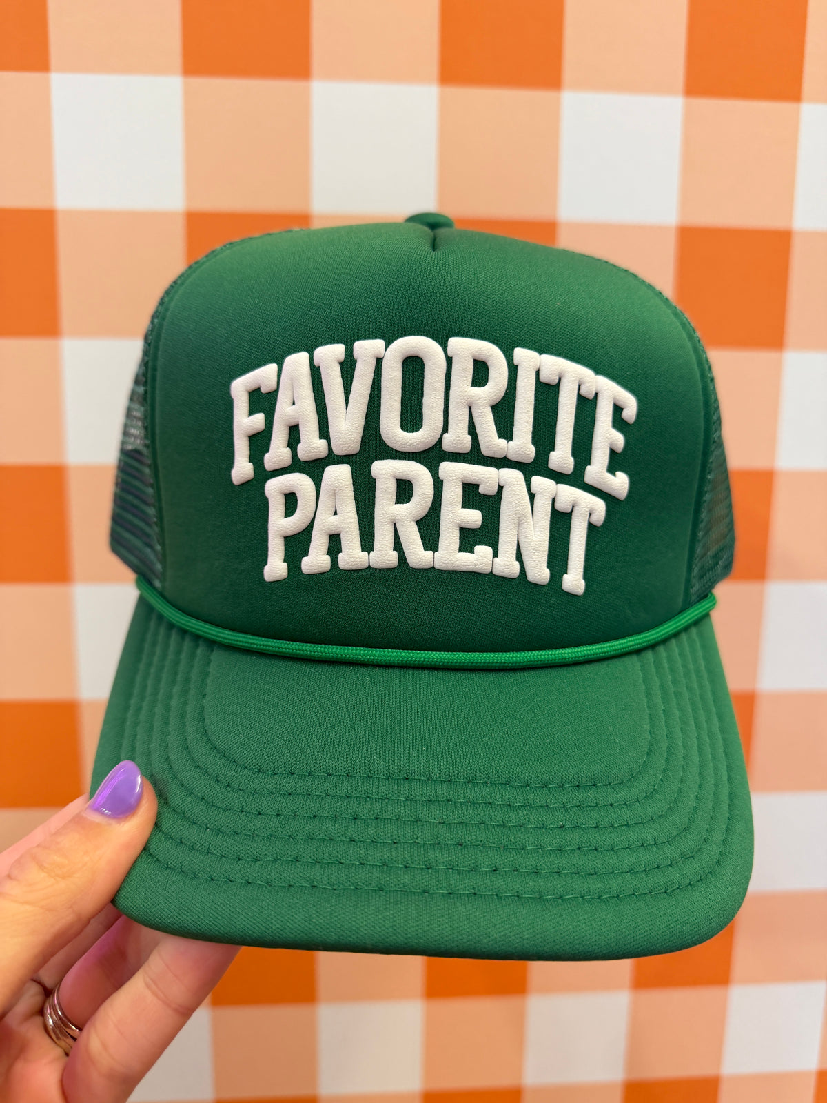 favorite parent trucker in green