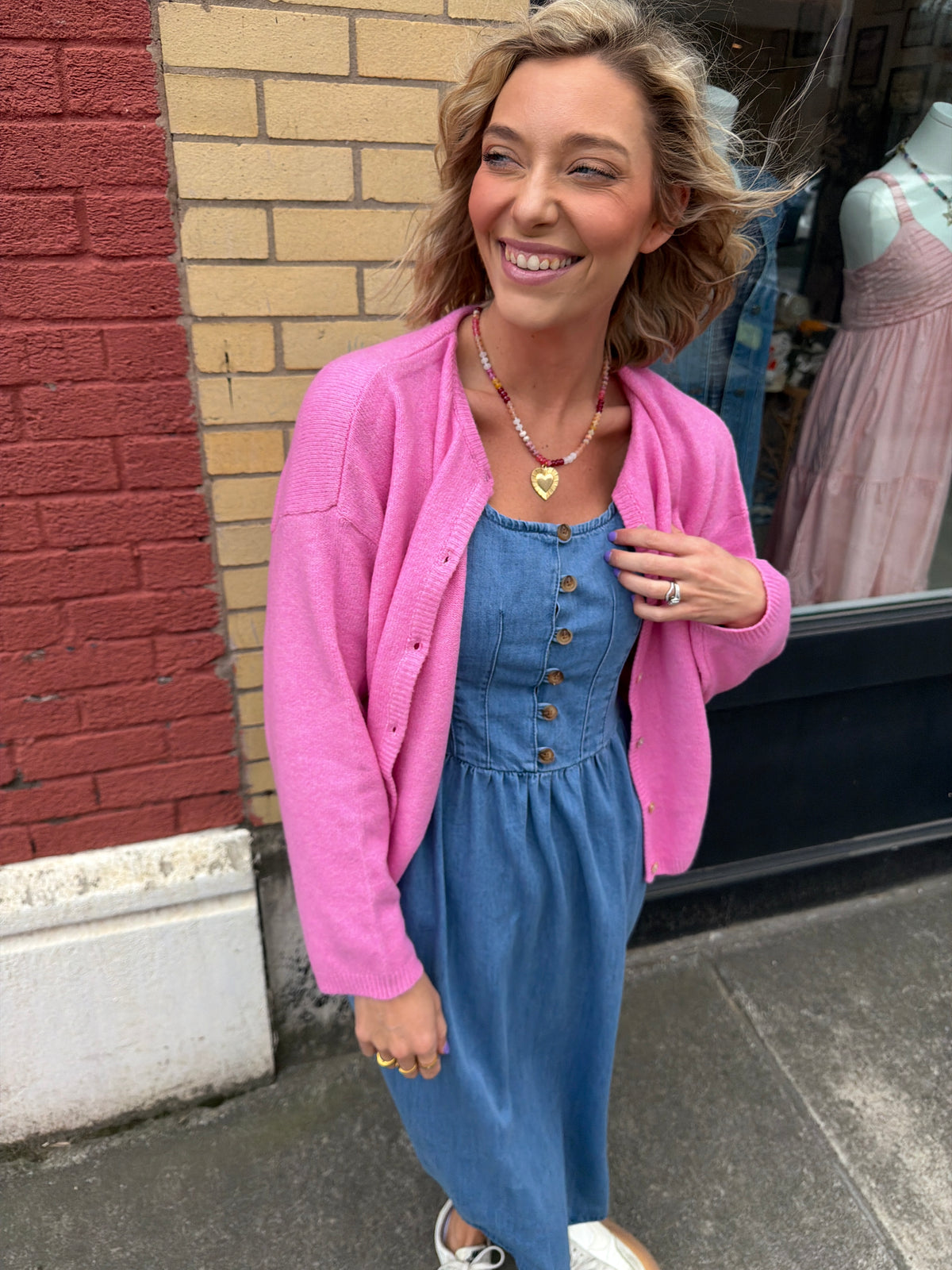 polly cardigan in pink