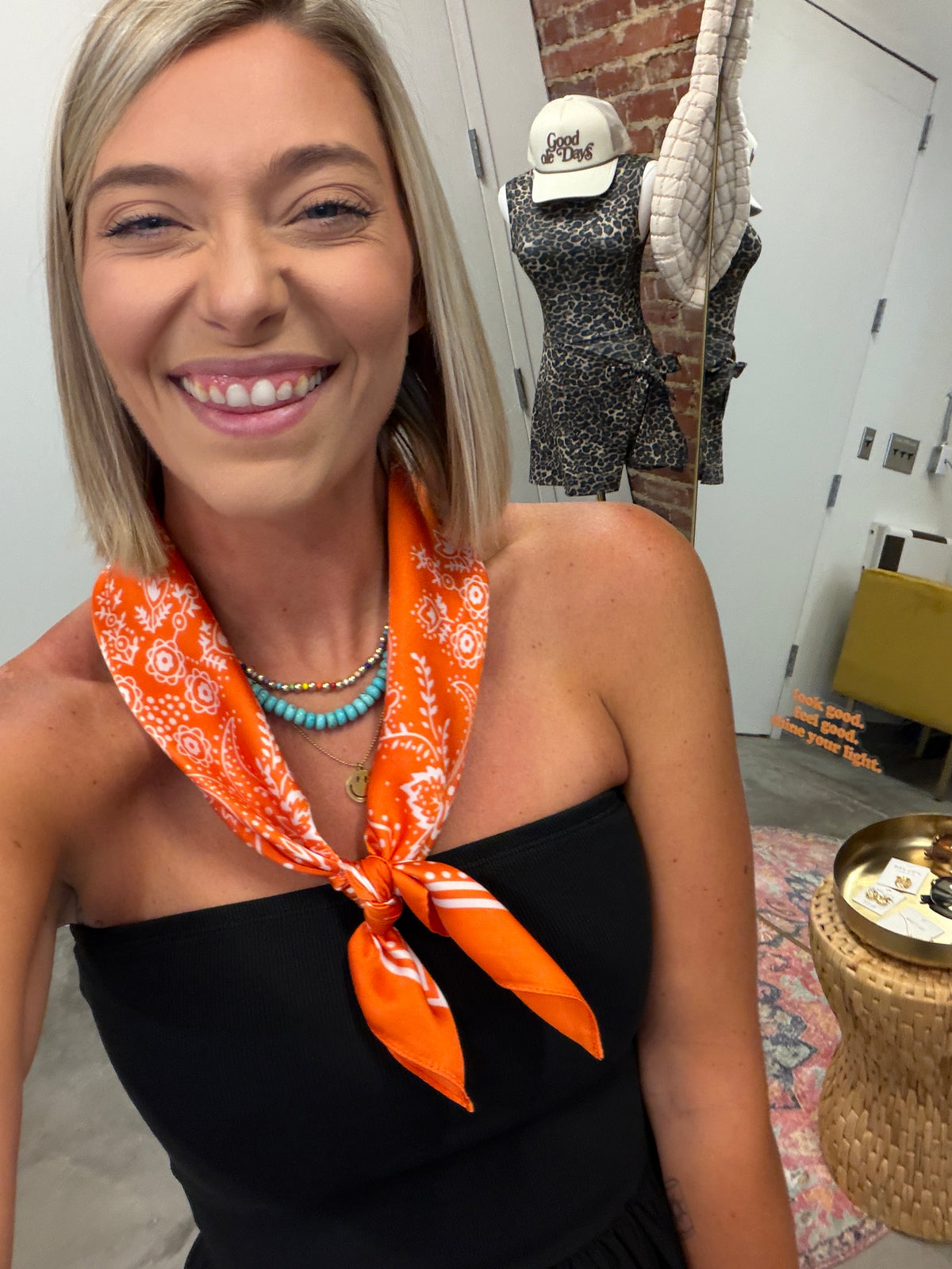 bandana scarf in orange