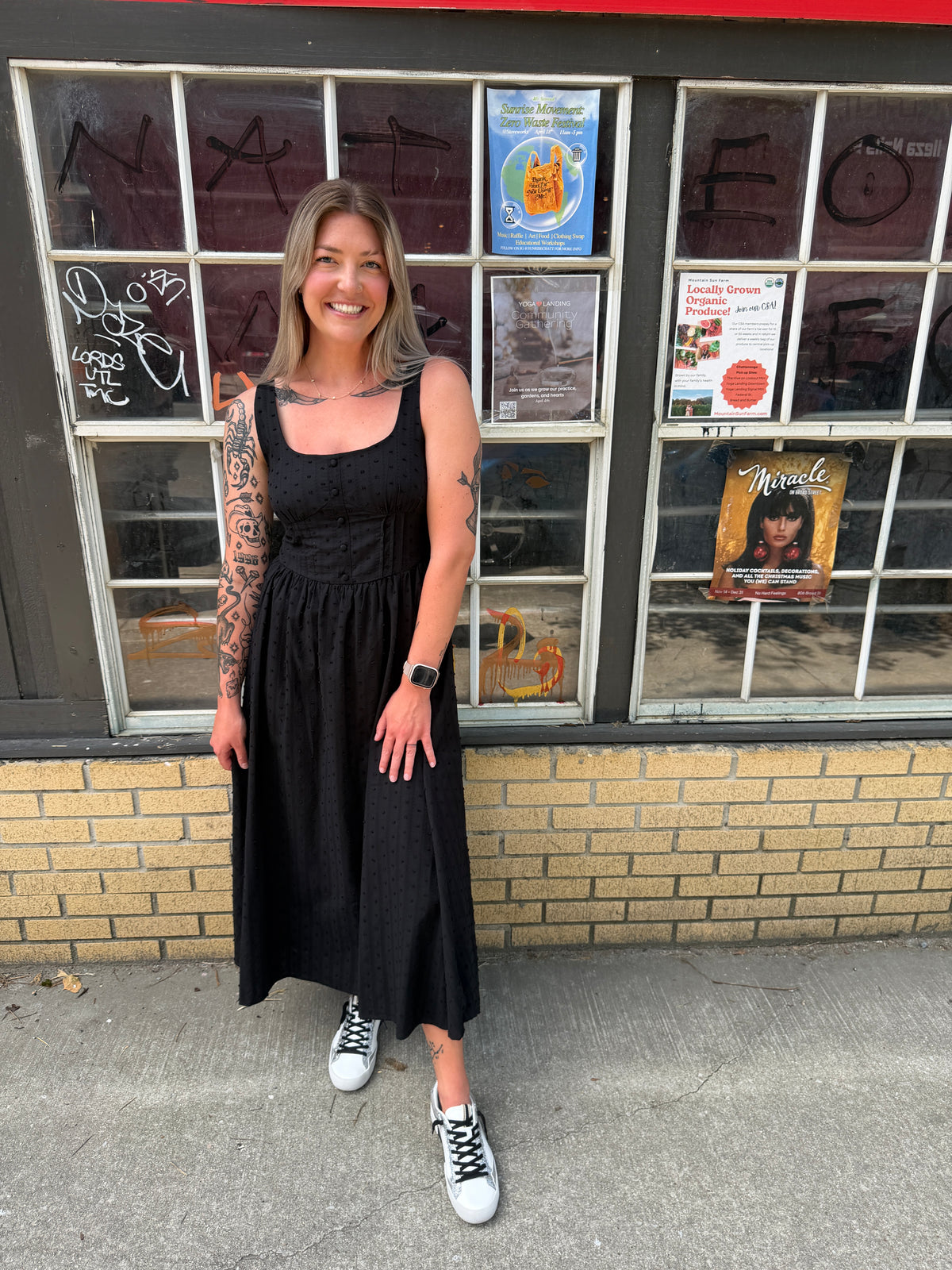 black corset dress