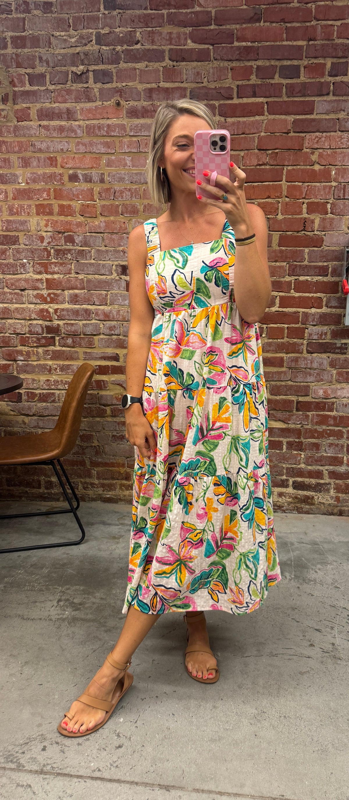 watercolor maxi dress