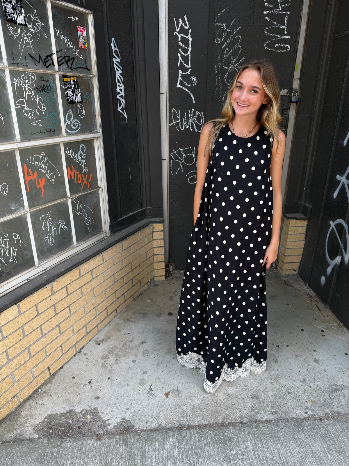 dotted days maxi dress