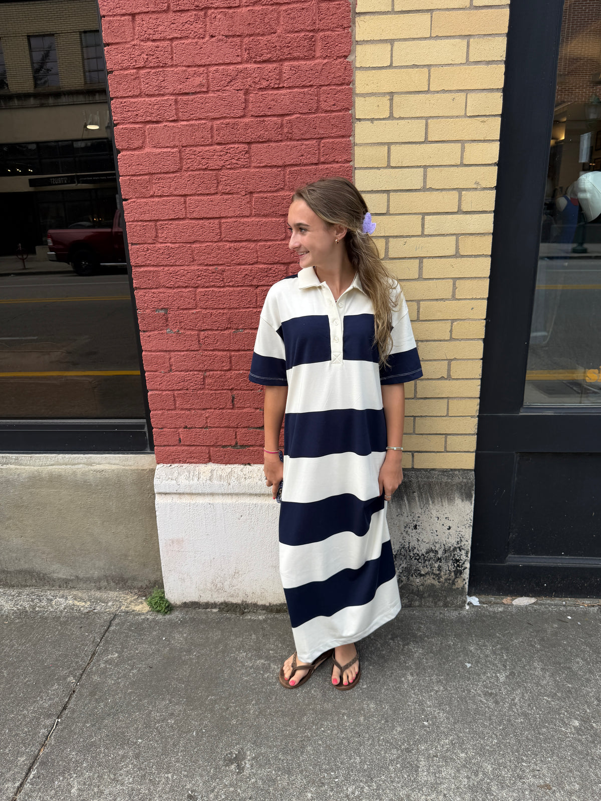 costal rugby midi dress