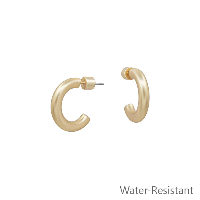 matte gold mini hoop earrings