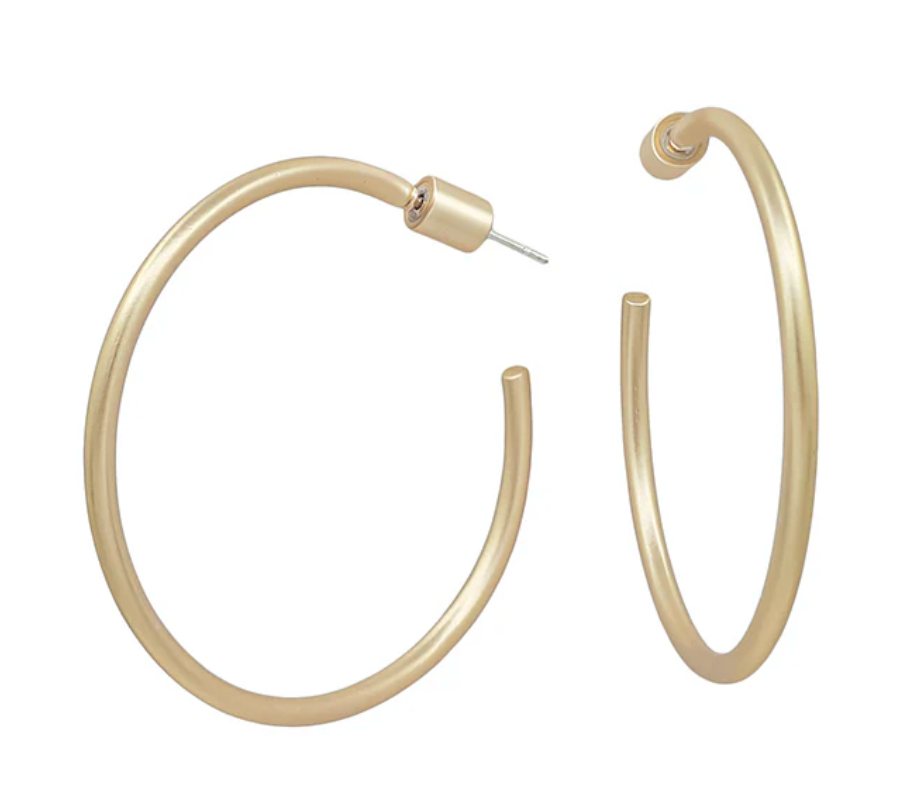 thin matte gold hoops