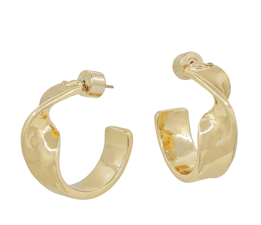 gold twist earrings