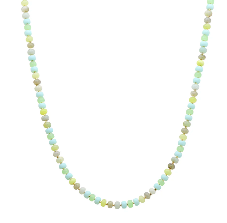mint beaded necklace